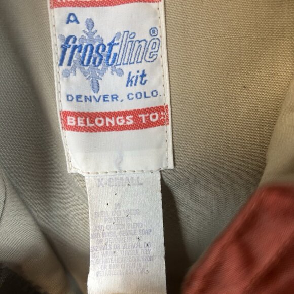 Vintage Frostline Kit Anorak Jacket Men's X-Small Orange Hooded Hiking Full-Zip - Picture 4 of 5